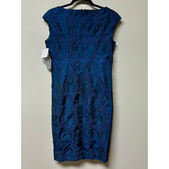 NWT ANNE KLEIN Gorgeous Sapphire Blue Beaded Sheath Dress, Sz 8 - Picture 4 of 10